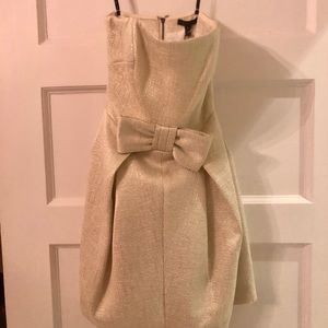 Rachel Zoe beige / gold strapless dress NWT